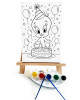 Twiity Ressam Seti - 20 x 30 cm Önçizimli Tuval, 2 Adet Fırça, Palet, Boyalar ve Şövale