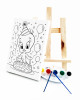 Twiity Ressam Seti - 20 x 30 cm Önçizimli Tuval, 2 Adet Fırça, Palet, Boyalar ve Şövale