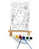 Kapibara Çocuk Ressam Seti - 20 x 30 cm Önçizimli Tuval, 2 Adet Fırça, Palet, Boyalar ve Şövale