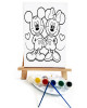 Mickey Çocuk Ressam Seti - 20 x 30 cm Önçizimli Tuval, 2 Adet Fırça, Palet, Boyalar ve Şövale