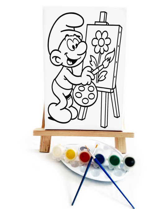 Şirin Ressam Ressam Seti - 20 x 30 cm Önçizimli Tuval, 2 Adet Fırça, Palet, Boyalar ve Şövale Şirin Ressam Ressam Seti - 20 x 30 cm Önçizimli Tuval, 2 Adet Fırça, Palet, Boyalar ve Şövale