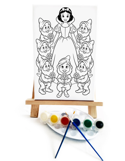 Princess White Ressam Seti - 20 x 30 cm Önçizimli Tuval, 2 Adet Fırça, Palet, Boyalar ve Şövale Princess White Ressam Seti - 20 x 30 cm Önçizimli Tuval, 2 Adet Fırça, Palet, Boyalar ve Şövale