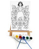 Princess White Ressam Seti - 20 x 30 cm Önçizimli Tuval, 2 Adet Fırça, Palet, Boyalar ve Şövale