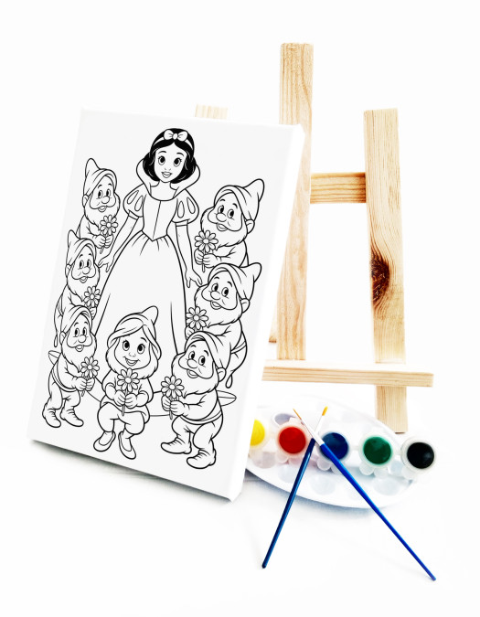 Princess White Ressam Seti - 20 x 30 cm Önçizimli Tuval, 2 Adet Fırça, Palet, Boyalar ve Şövale Princess White Ressam Seti - 20 x 30 cm Önçizimli Tuval, 2 Adet Fırça, Palet, Boyalar ve Şövale