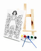 Princess White Ressam Seti - 20 x 30 cm Önçizimli Tuval, 2 Adet Fırça, Palet, Boyalar ve Şövale