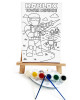 Robloks Çocuk Ressam Seti - 20 x 30 cm Önçizimli Tuval, 2 Adet Fırça, Palet, Boyalar ve Şövale