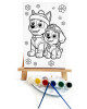 PawPa Çocuk Ressam Seti - 20 x 30 cm Önçizimli Tuval, 2 Adet Fırça, Palet, Boyalar ve Şövale