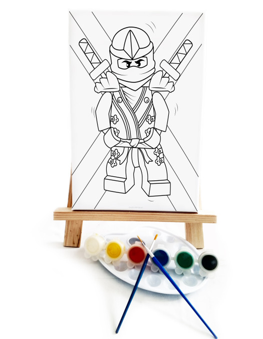 Ning Jan Go Çocuk Ressam Seti - 20 x 30 cm Önçizimli Tuval, 2 Adet Fırça, Palet, Boyalar ve Şövale Ning Jan Go Çocuk Ressam Seti - 20 x 30 cm Önçizimli Tuval, 2 Adet Fırça, Palet, Boyalar ve Şövale