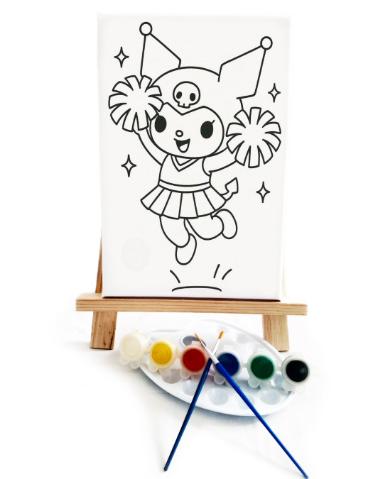 Ponpon Kuuro Çocuk Ressam Seti - 20 x 30 cm Önçizimli Tuval, 2 Adet Fırça, Palet, Boyalar ve Şövale Ponpon Kuuro Çocuk Ressam Seti - 20 x 30 cm Önçizimli Tuval, 2 Adet Fırça, Palet, Boyalar ve Şövale