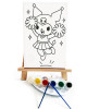 Ponpon Kuuro Çocuk Ressam Seti - 20 x 30 cm Önçizimli Tuval, 2 Adet Fırça, Palet, Boyalar ve Şövale
