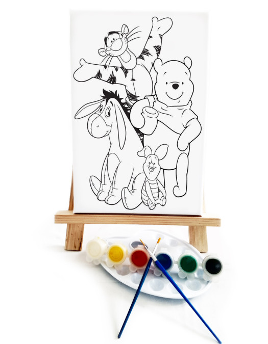 Winny Çocuk Ressam Seti - 20 x 30 cm Önçizimli Tuval, 2 Adet Fırça, Palet, Boyalar ve Şövale Winny Çocuk Ressam Seti - 20 x 30 cm Önçizimli Tuval, 2 Adet Fırça, Palet, Boyalar ve Şövale