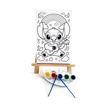 Gitarist Stio Çocuk Ressam Seti - 20 x 30 cm Önçizimli Tuval, 2 Adet Fırça, Palet, Boyalar ve Şövale